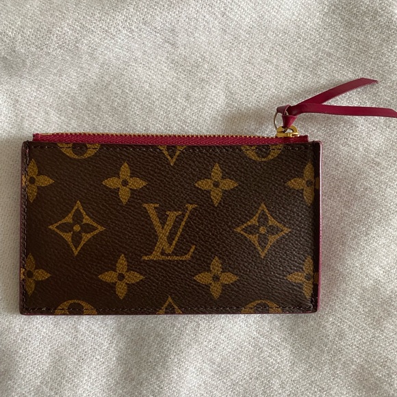 Authentic Louis Vuitton Fuschia monogram canvas zippered card holder wallet - Picture 7 of 7